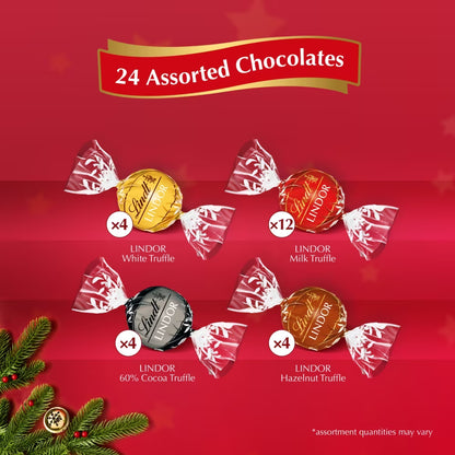 Lindt Lindor Gold Advent Calendar 233g, premium daily chocolate treat