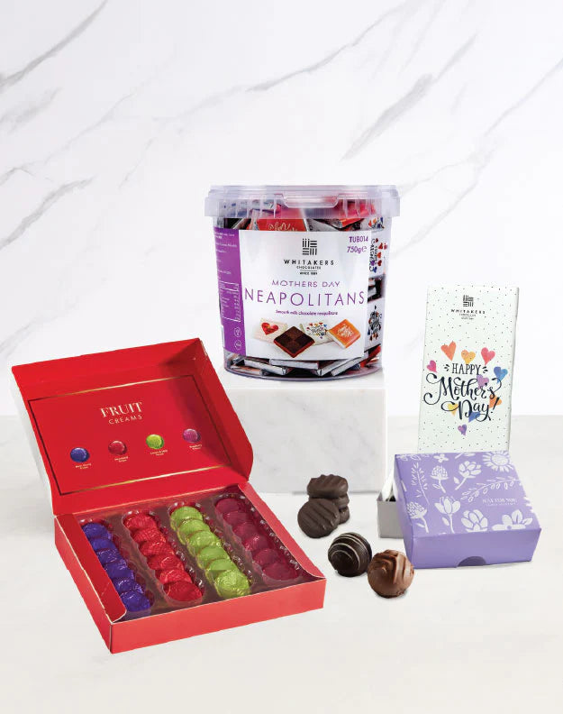 Luxury chocolate gift set with milk and dark chocolates