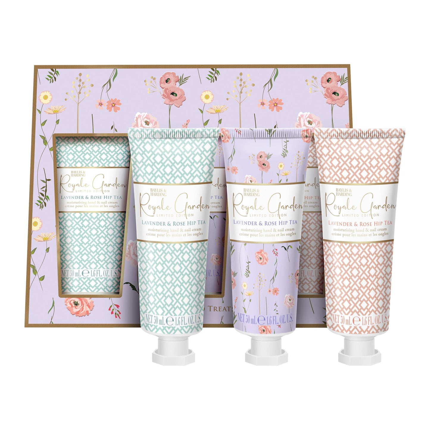 Trio of 50ml hand and nail creams for soft, moisturised hands