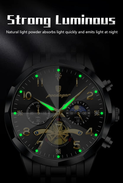 Poedagar watch case thickness 14mm side profile view