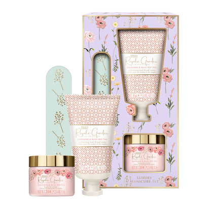 Mini manicure set with hand soak crystals, hand & nail cream, and nail file