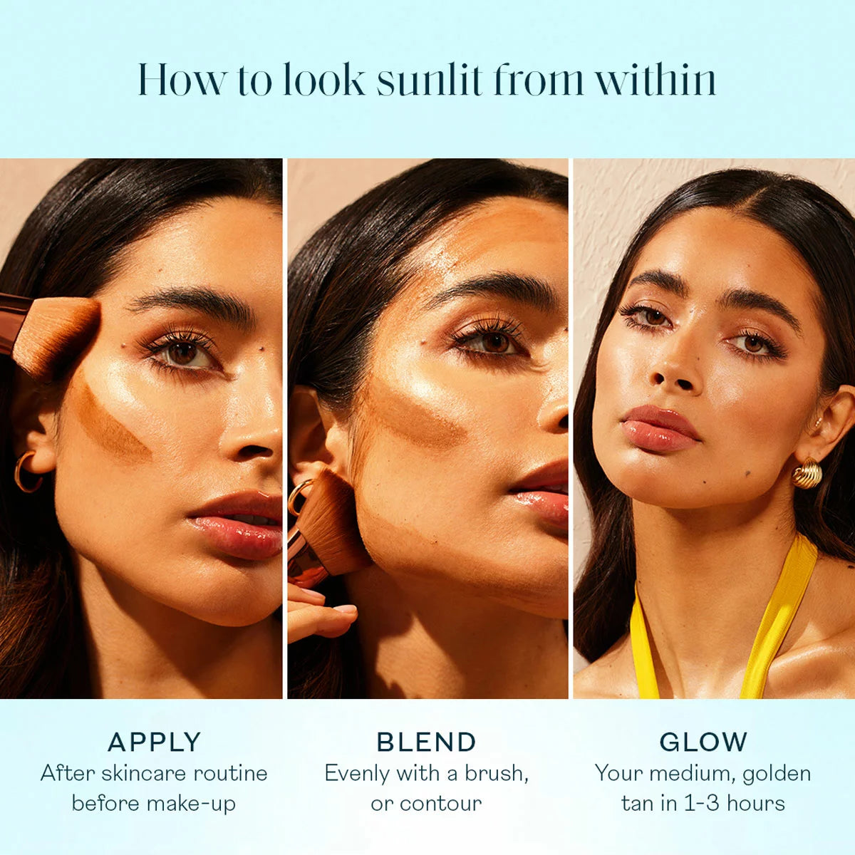 Sunlit skin face tint for instant radiant tan