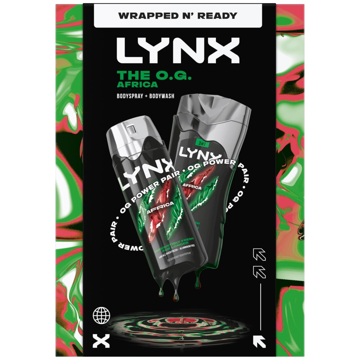 Lynx Africa Gift Set with Body Spray and Body Wash for Men