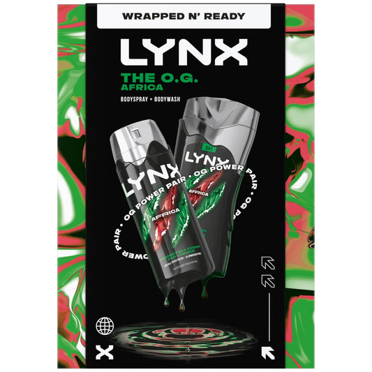 Lynx Africa Gift Set with Body Spray and Body Wash for Men