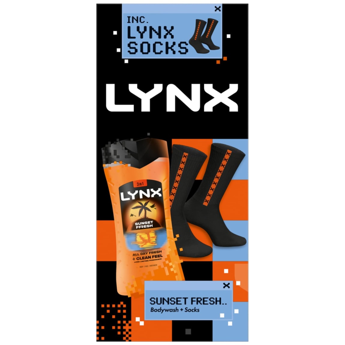 Lynx Sunset Fresh Bodywash and Socks Gift Set