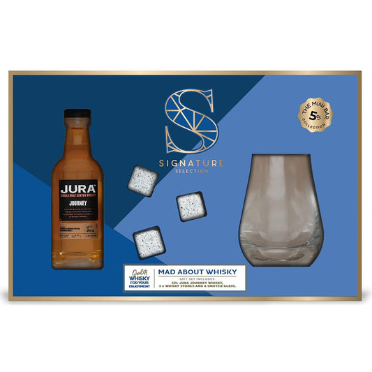 Mad About Whisky Gift Set – Mini Jura Whisky with Snifter Glass and Whisky Stones