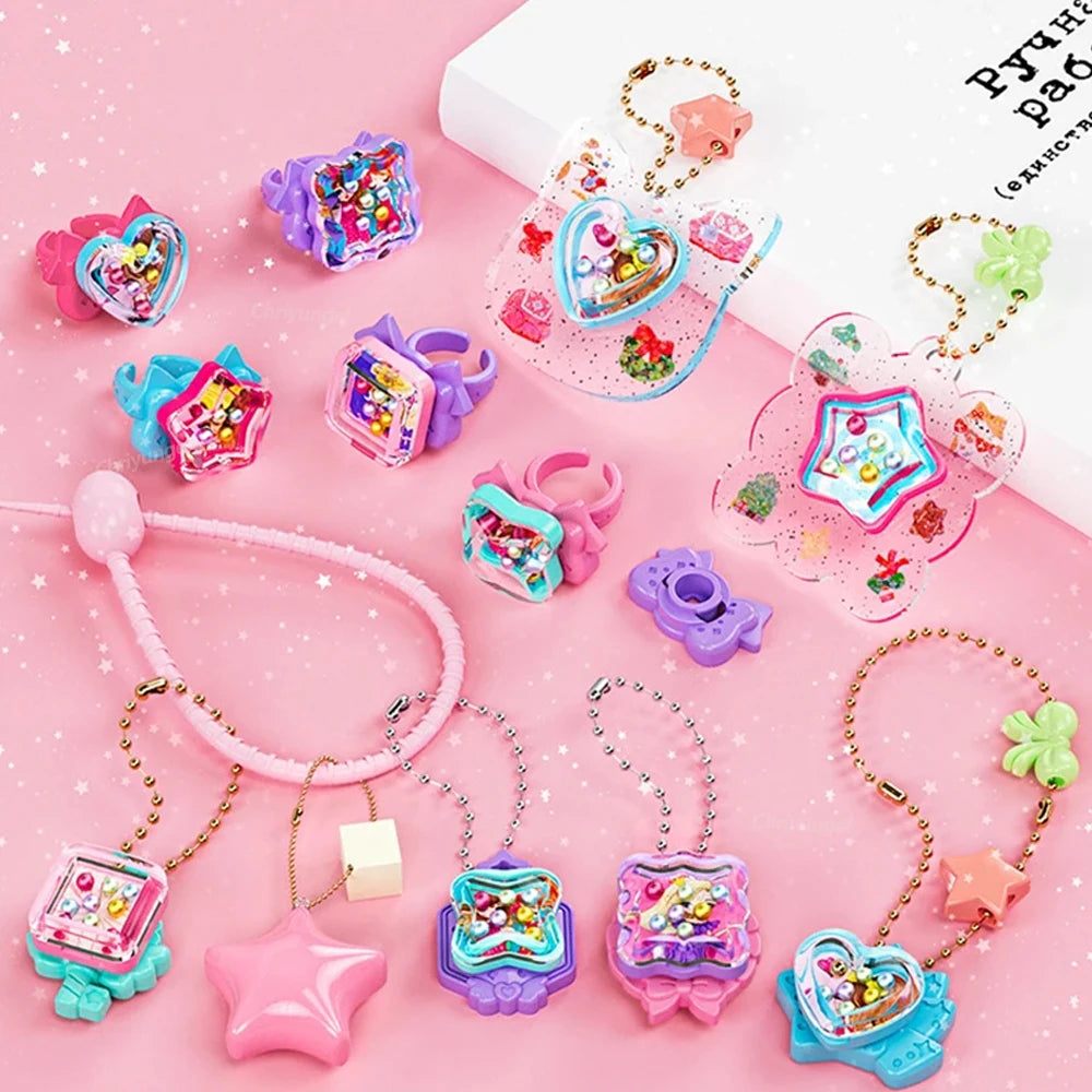 Kids DIY ring and keychain design kit