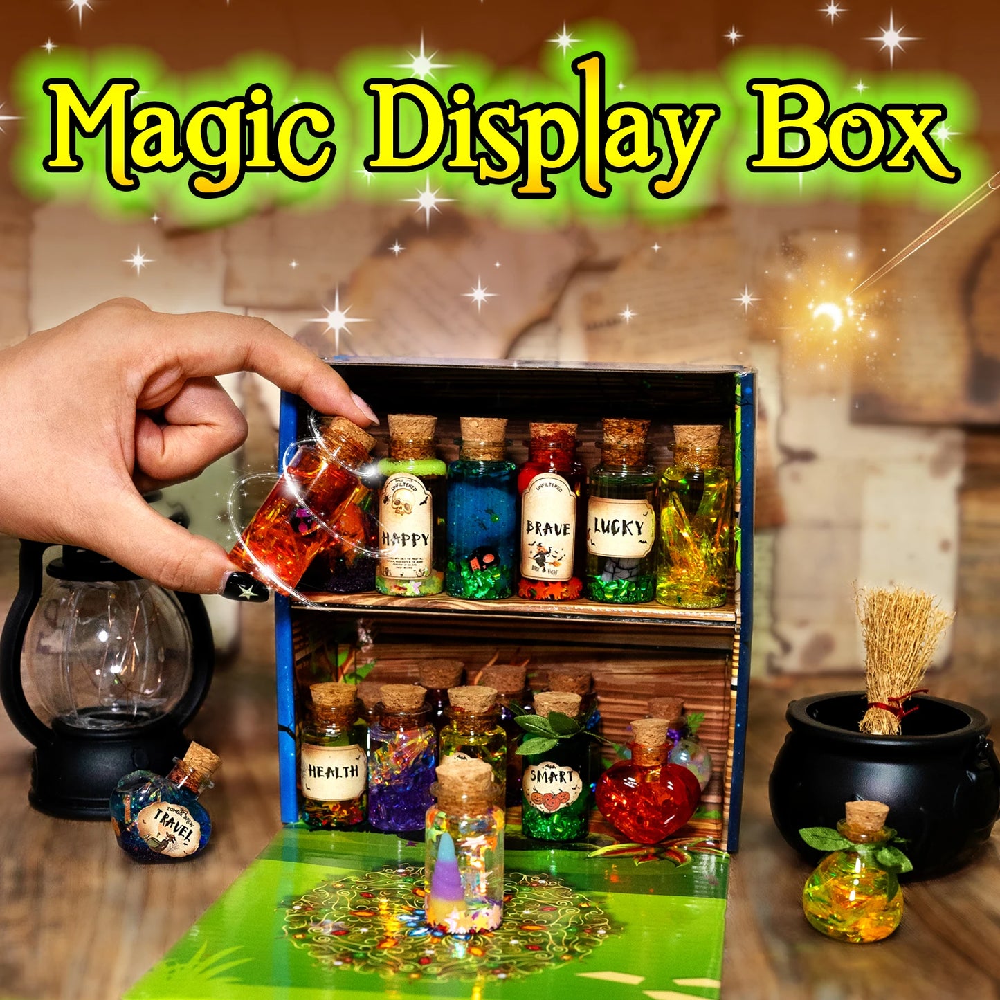 Kids potion making set with fantasy magic bottles