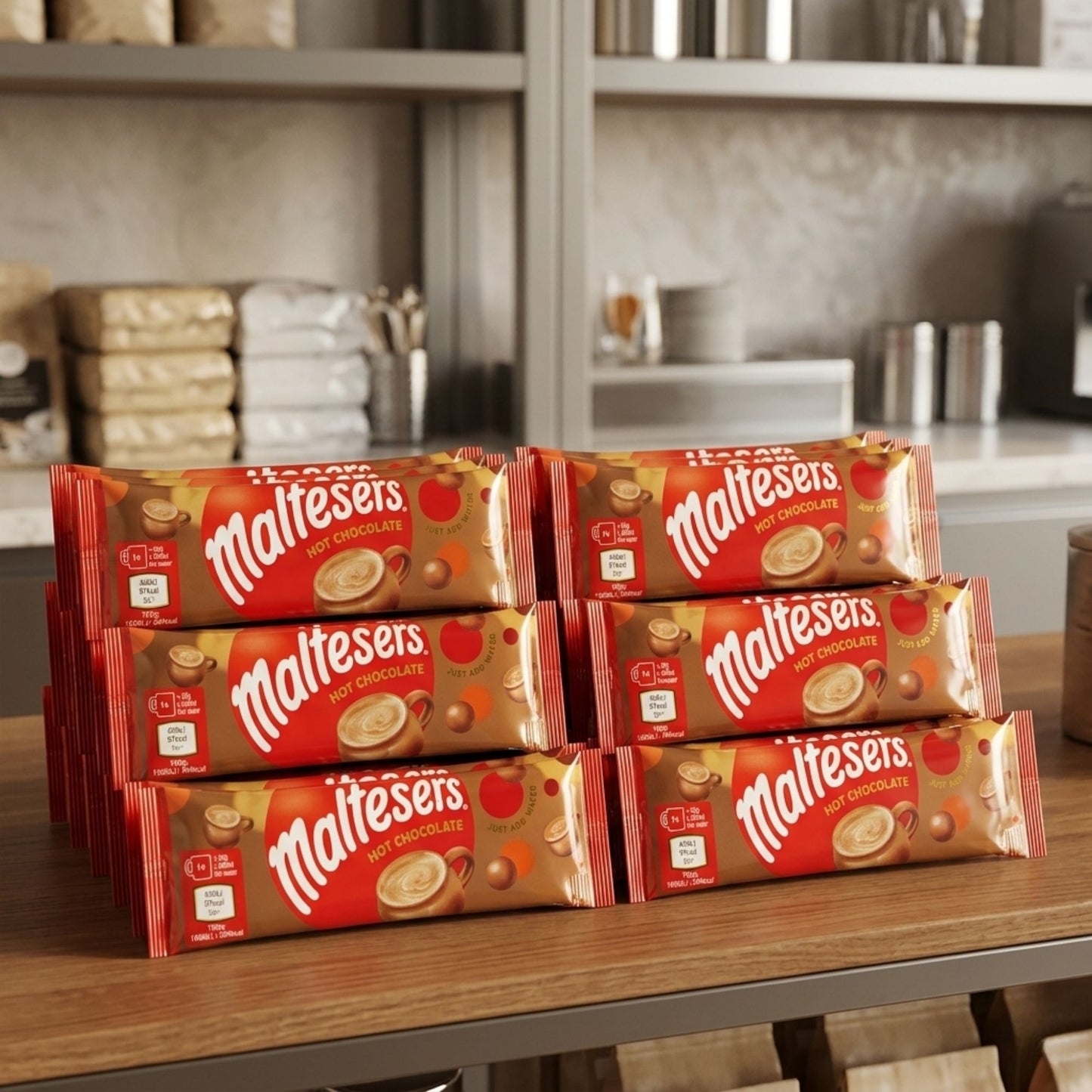 Bulk pack Maltesers hot chocolate sticks for vending or cafés