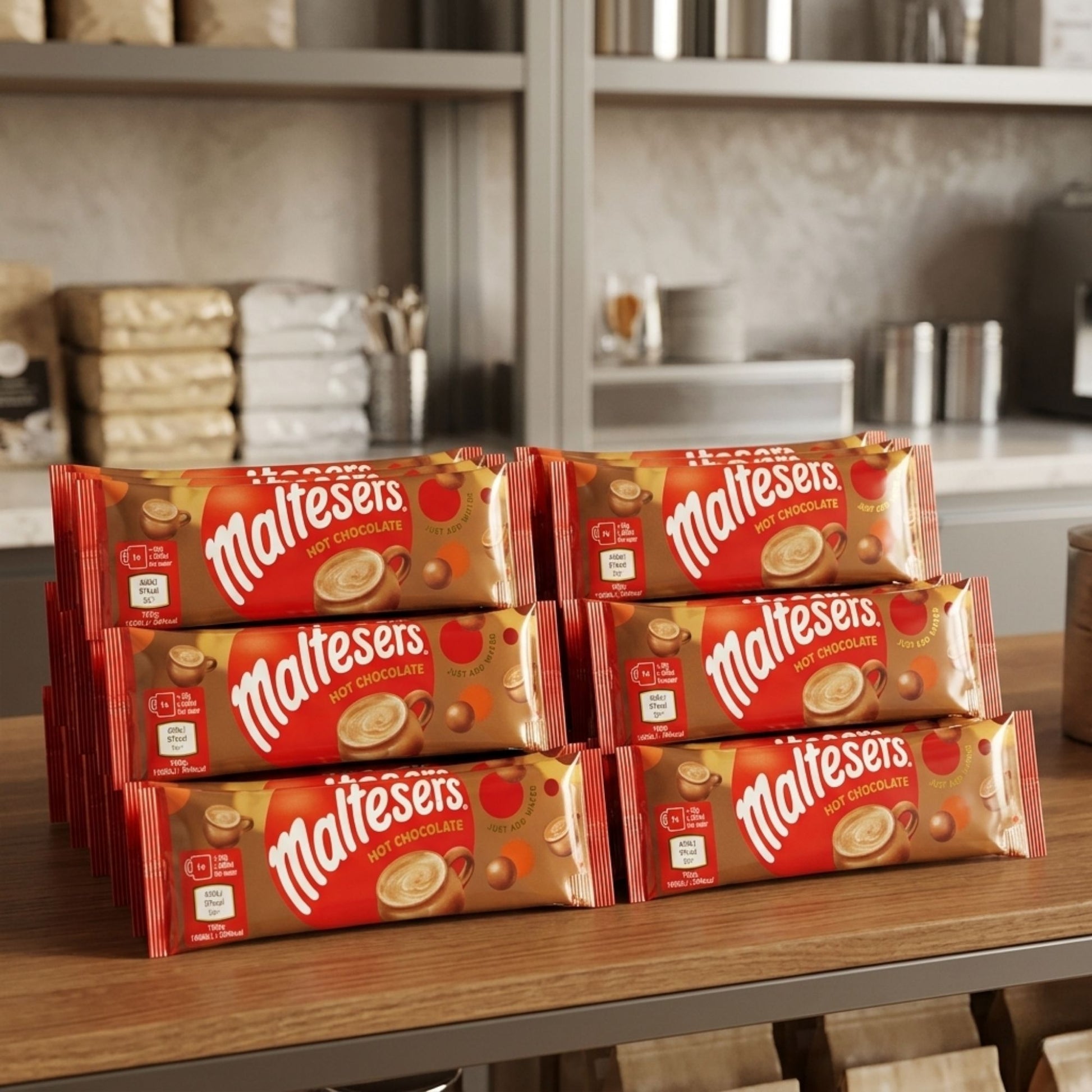 Bulk pack Maltesers hot chocolate sticks for vending or cafés