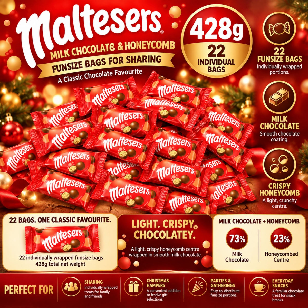 Maltesers multipack containing 22 funsize snack bags