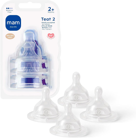 Safe silicone teats for babies 2+ months