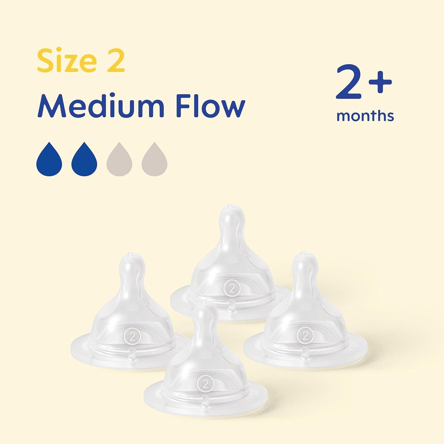 MAM Teats Size 2 medium flow 4-pack