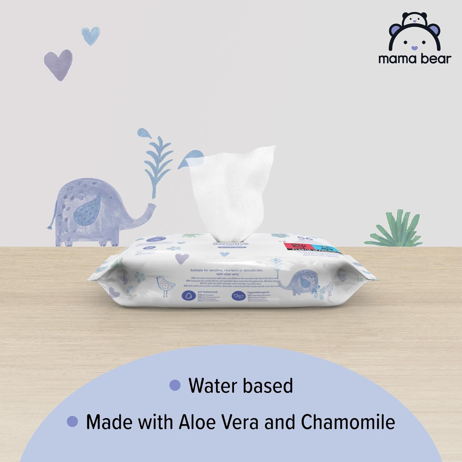 Soft, hypoallergenic baby wipes