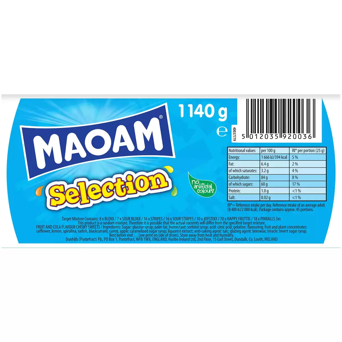 Maoam assorted fruity sweets including Bloxx, Stripes and Joystixx