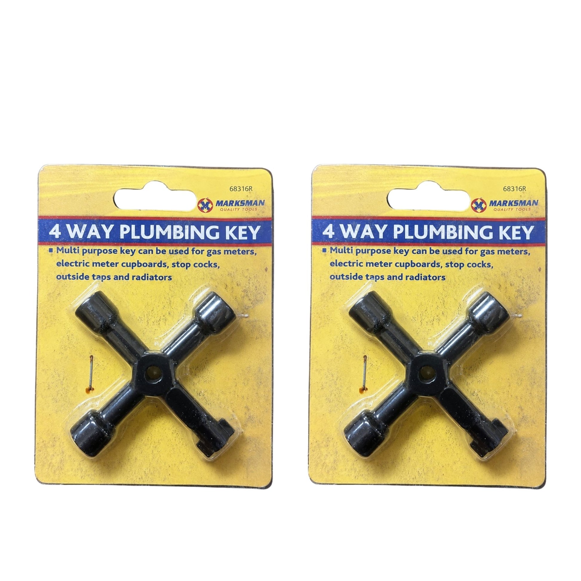 Marksman 4 Way Plumbing Key 2 Pack