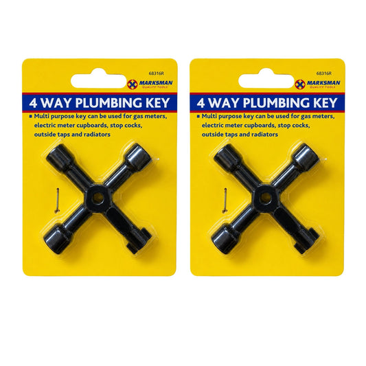 Marksman 4 Way Plumbing Key 2 Pack