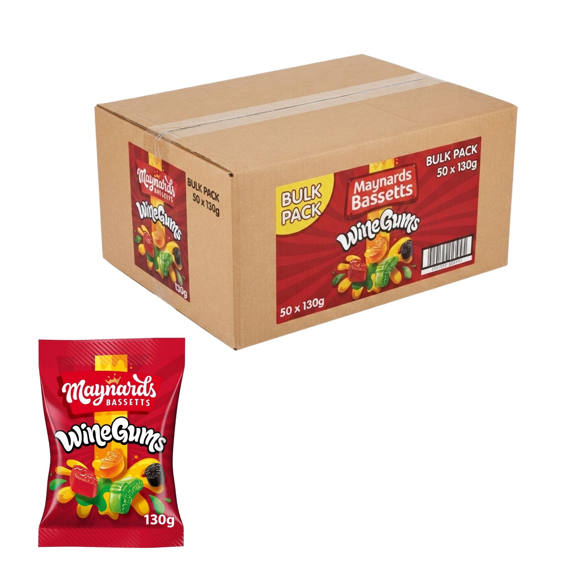 Maynards Bassetts Wine Gums Sweets 50 x 130g
