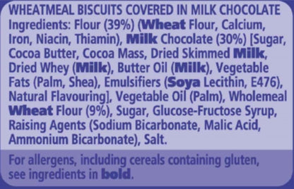 McVitie’s chocolate biscuits ingredients