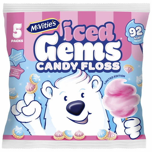 Fun colourful McVitie's Iced Gems Candy Floss biscuits