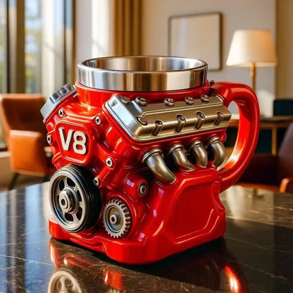 Retro engine themed drink mug for coffee or tea