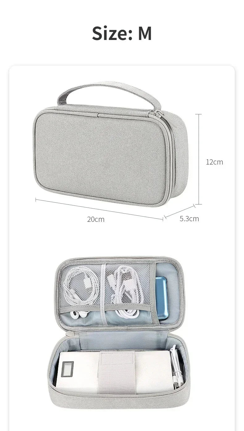 Medium pink cable organiser for chargers and tech accessories