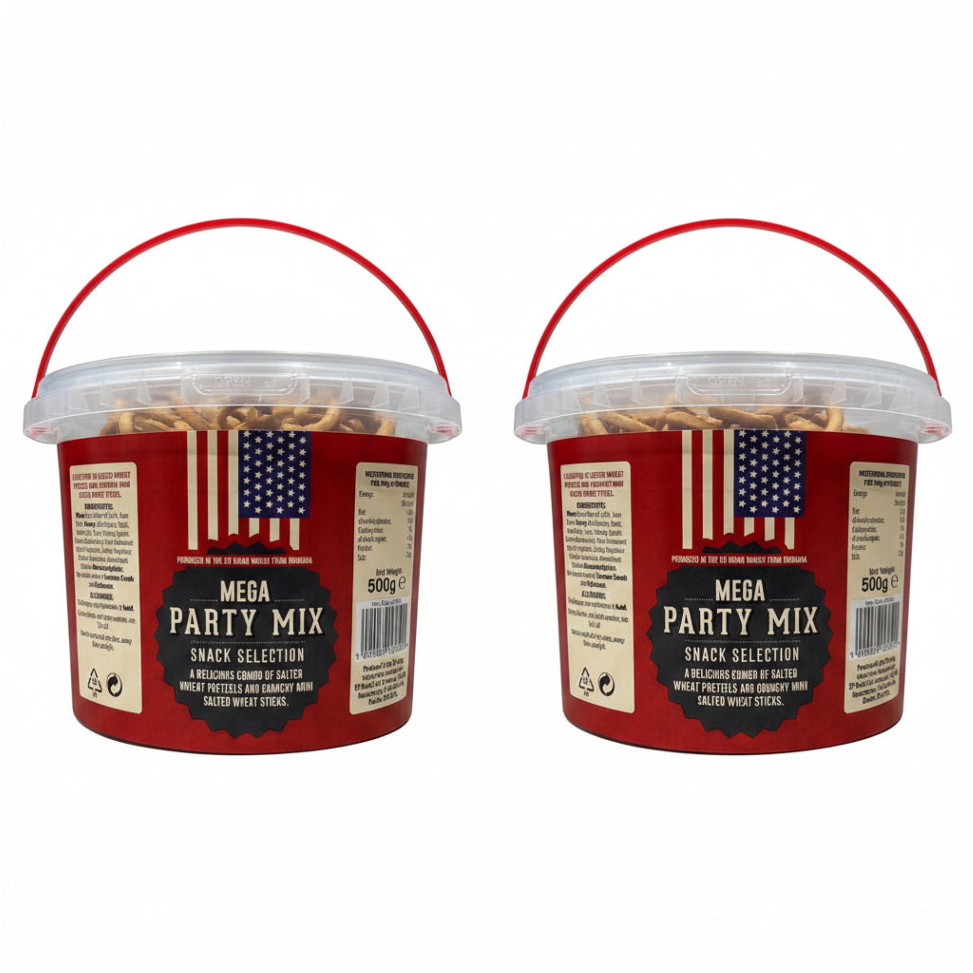 Mega party mix snack tub 2 x 500g salted snacks