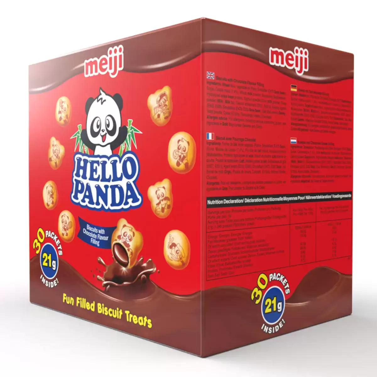 Individually wrapped Hello Panda chocolate biscuits 30-pack
