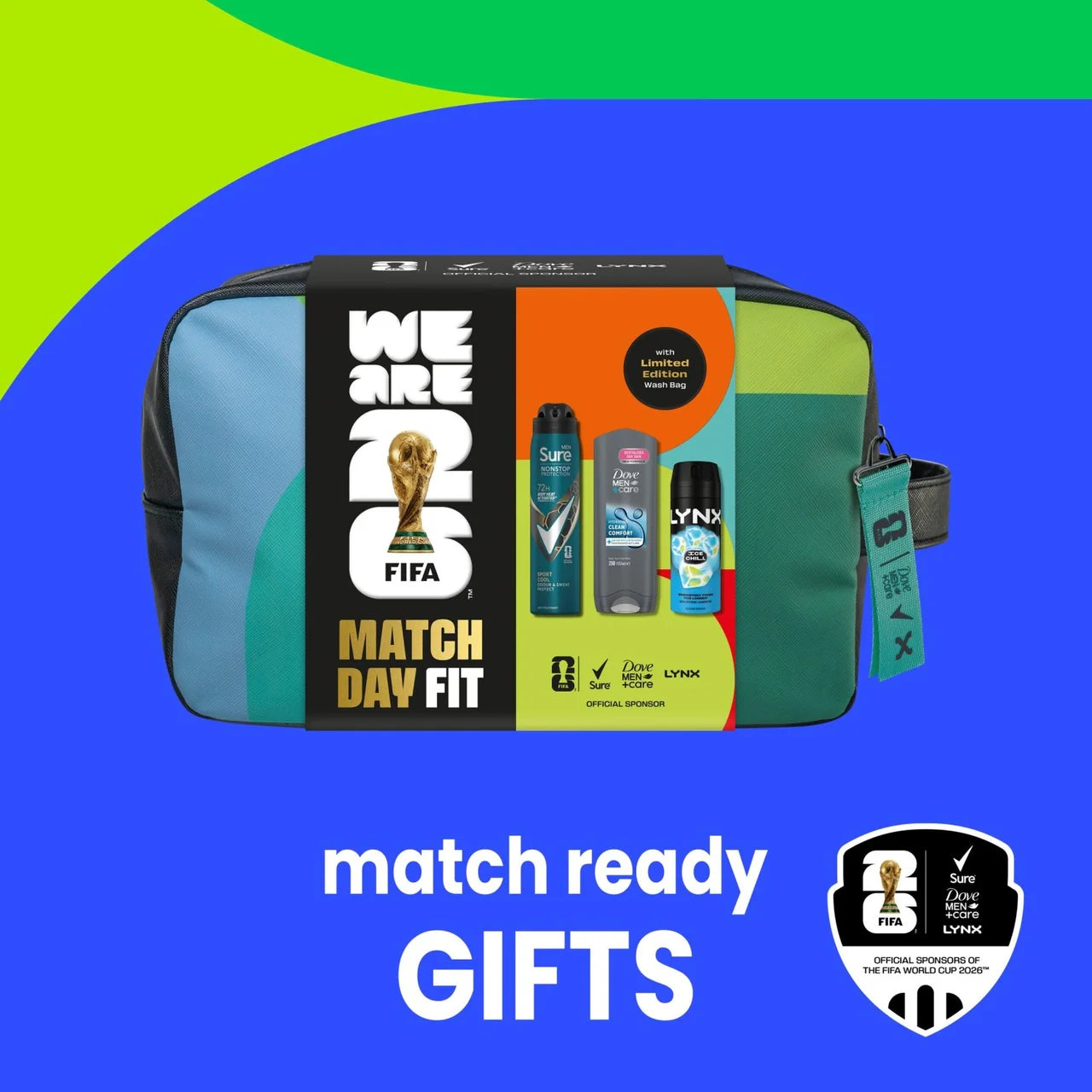 Match day football grooming essentials washbag set