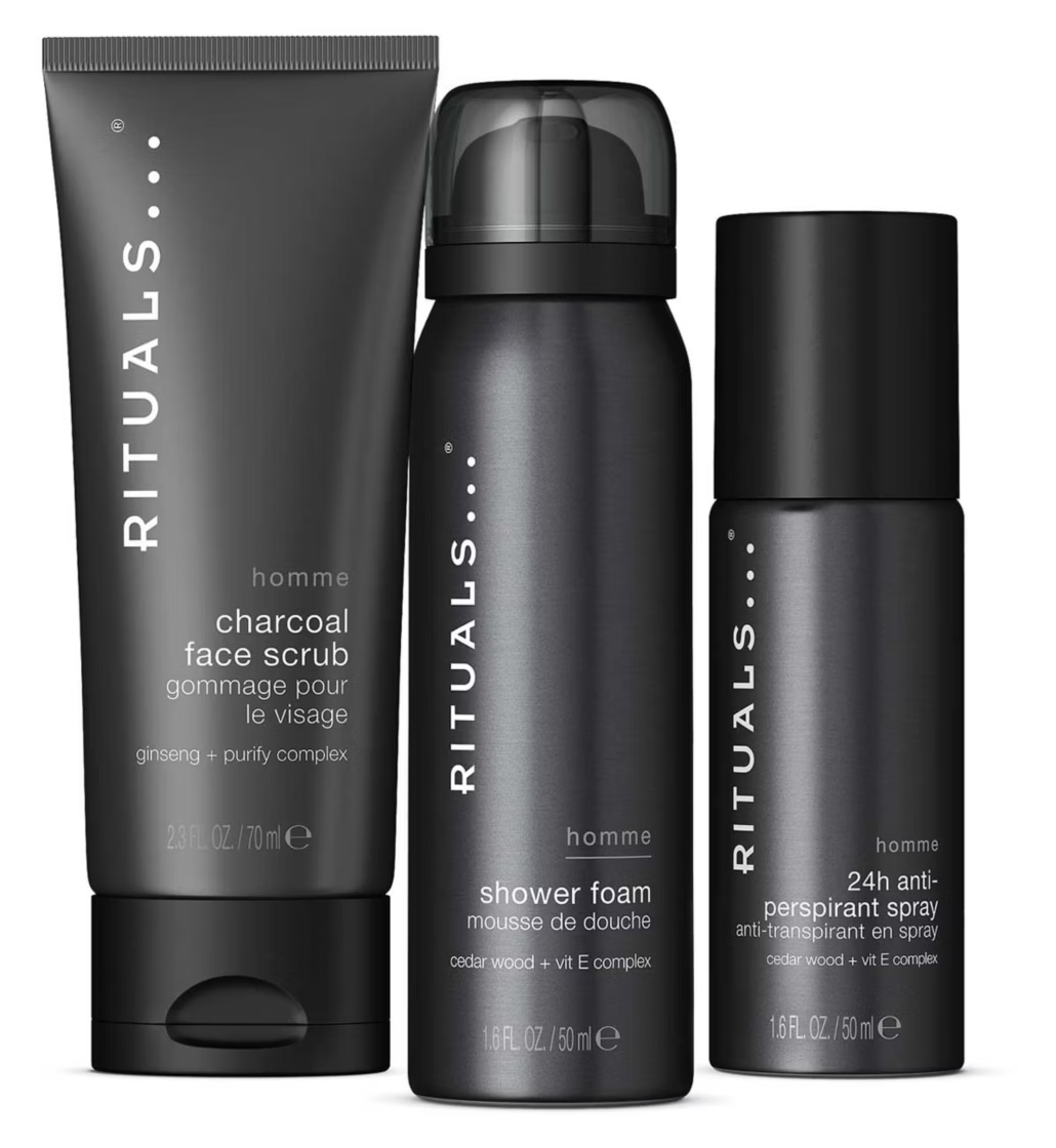 Anti perspirant spray face scrub shower gel set