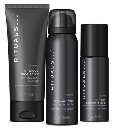 Anti perspirant spray face scrub shower gel set