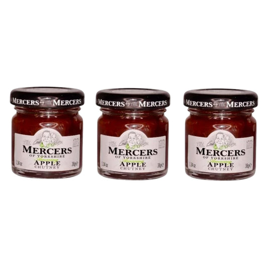 Mercers Apple Chutney Mini Jars 3 x 38g Vegan Condiment Set