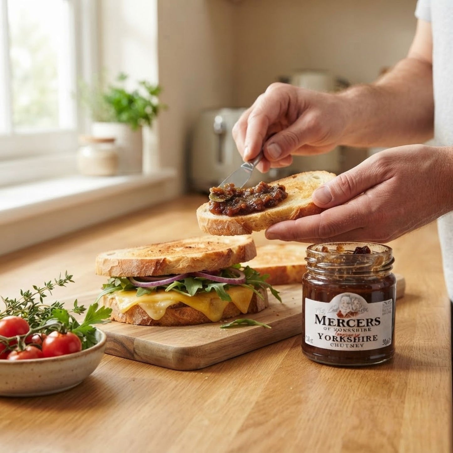 Individual chutney served with cheese