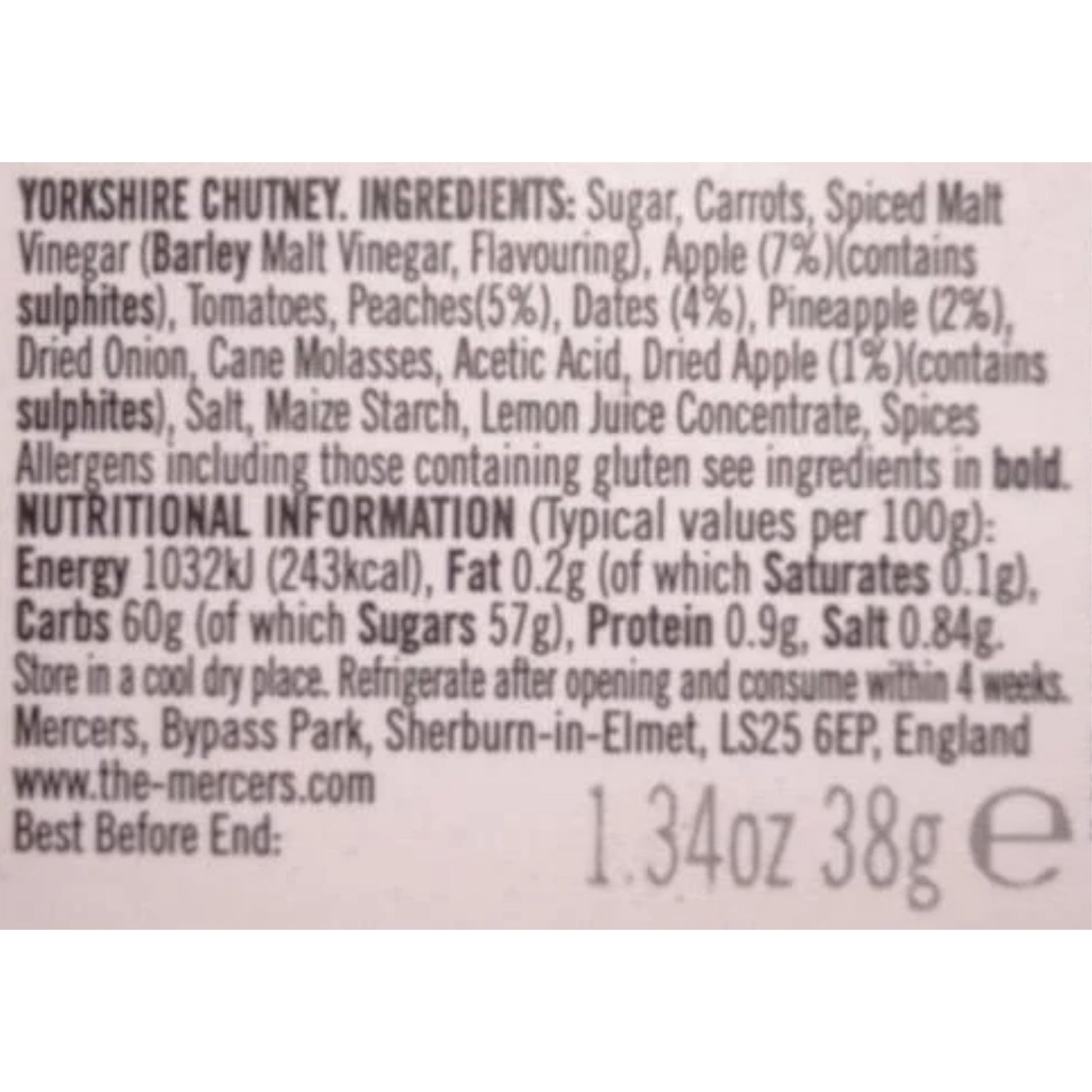 Vegan Yorkshire chutney portions