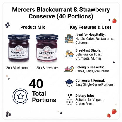Mixed Mercers blackcurrant and strawberry conserve pack