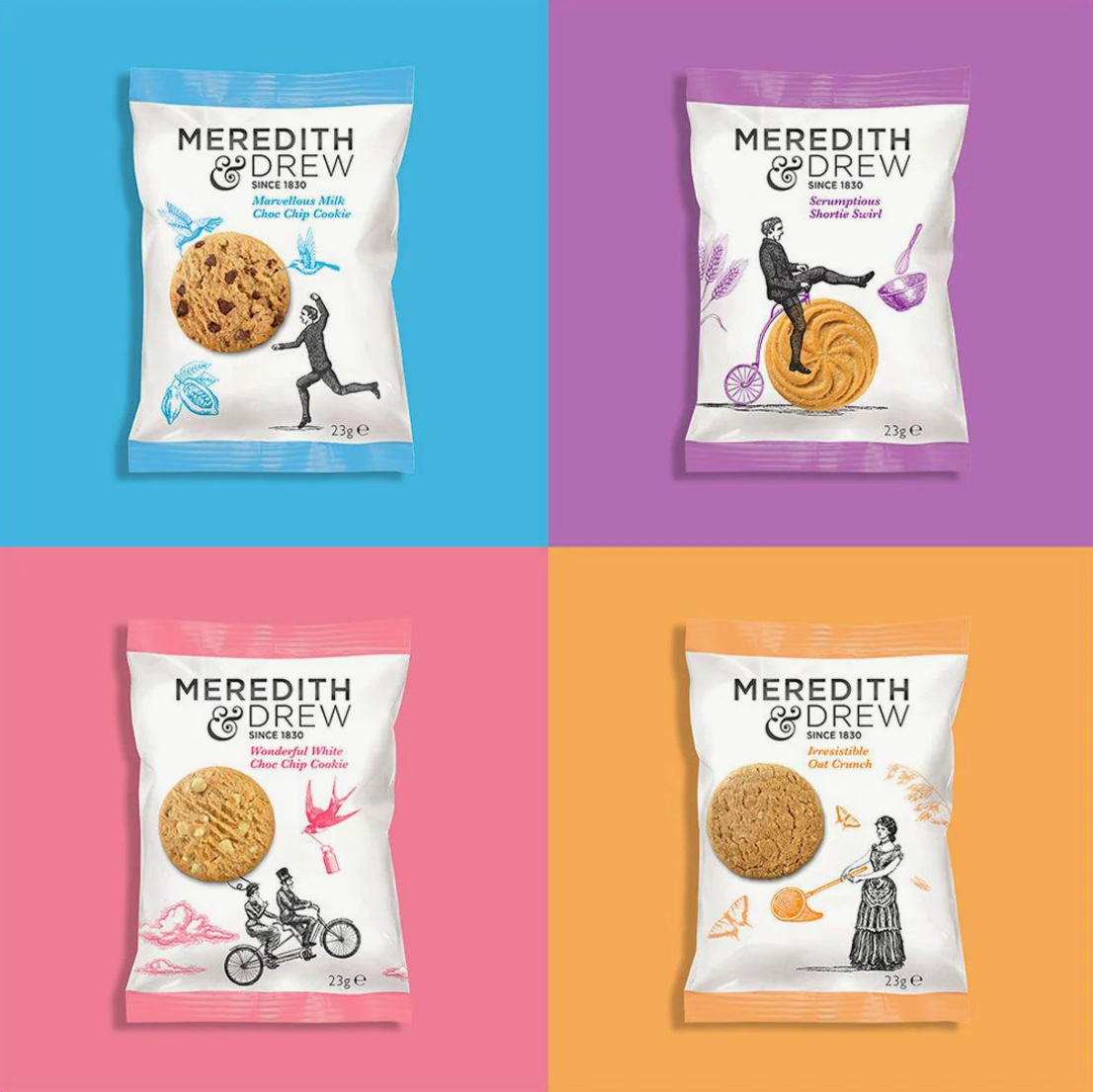 White Choc Chip Meredith & Drew biscuits individually wrapped twinpacks