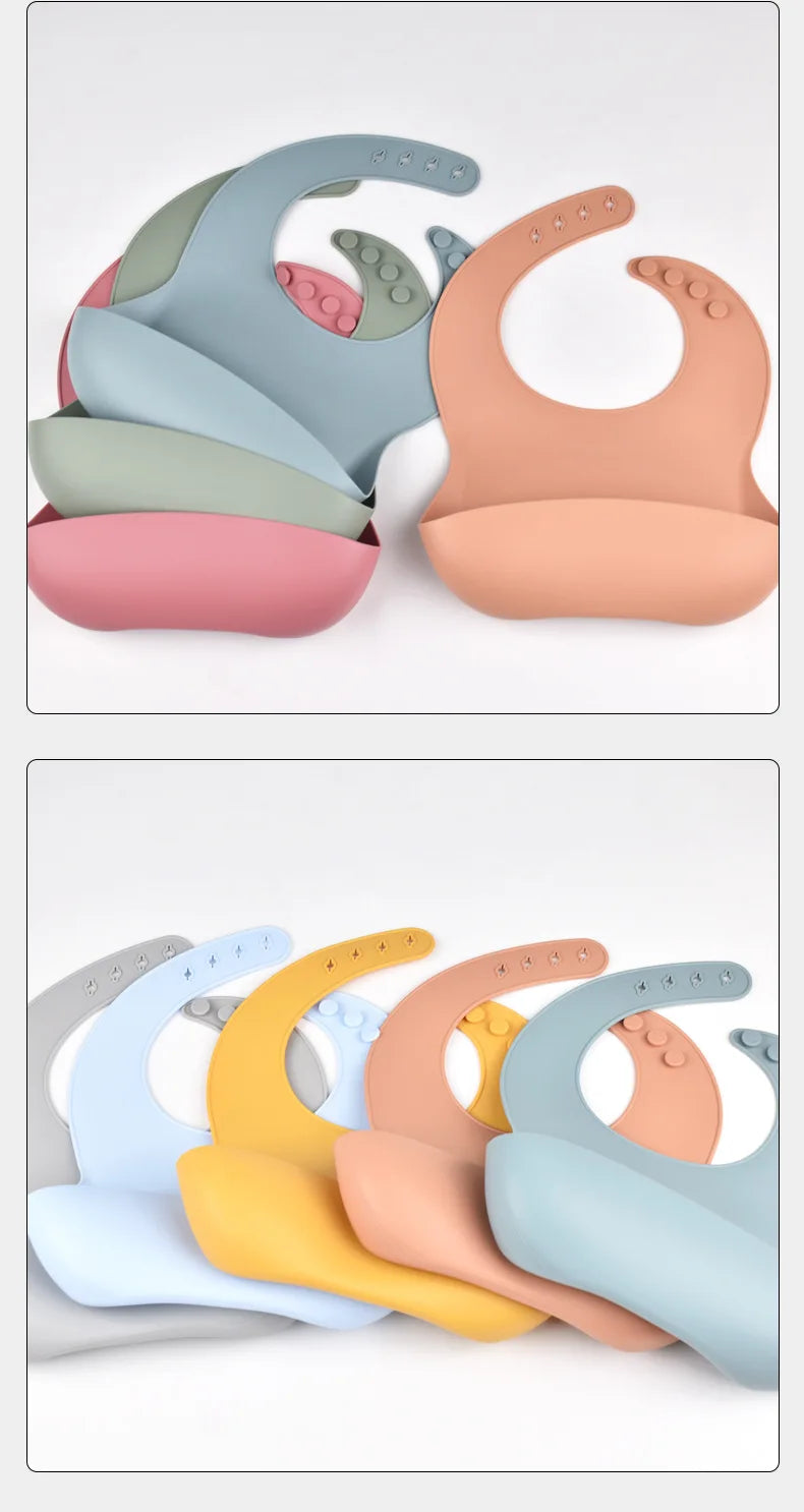 Adjustable baby bib for comfortable daily feeding