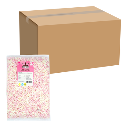 Pink and white micro mallows ideal for cake and cupcake toppings