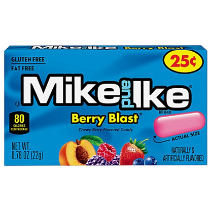 Sharing Mike & Ike Berry Blast mini packs at table