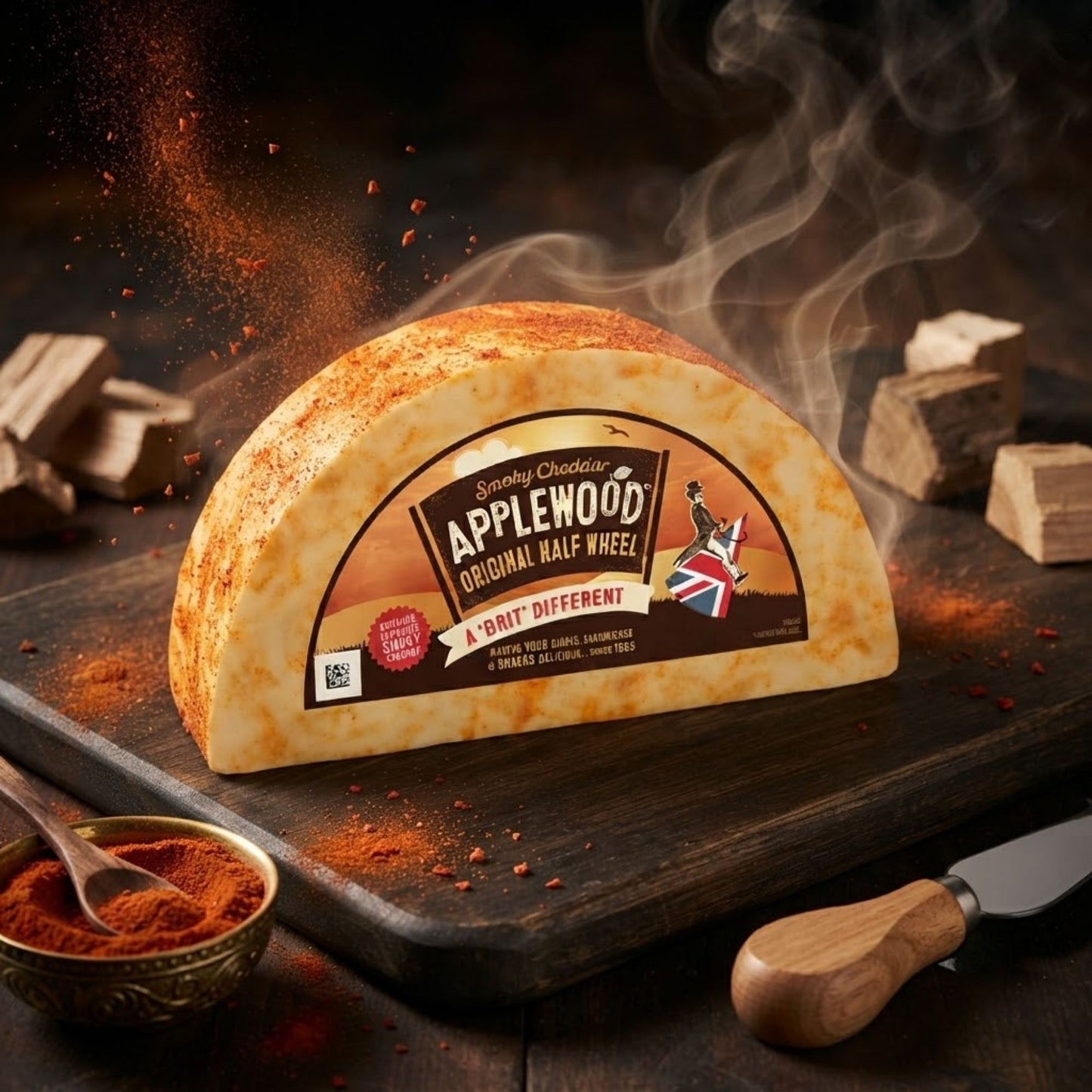 Mild cheddar cheese with smoky flavour