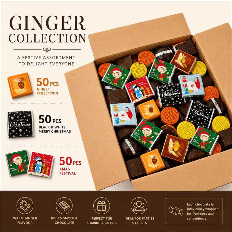 Individually wrapped festive chocolates for gifting and sharing
