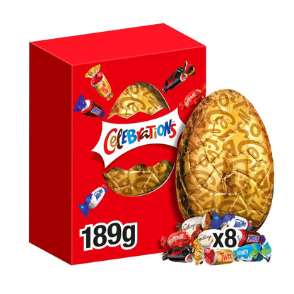 Includes Bounty, Galaxy, Maltesers, Mars, Milky Way, Twix
