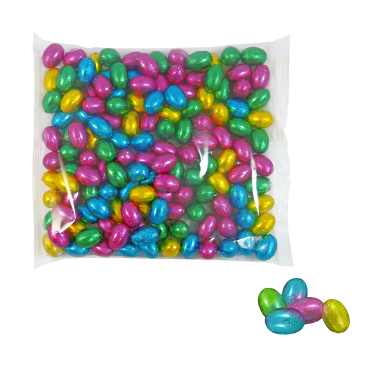 Milk Chocolate Foiled Mini Eggs individually wrapped in colourful foil