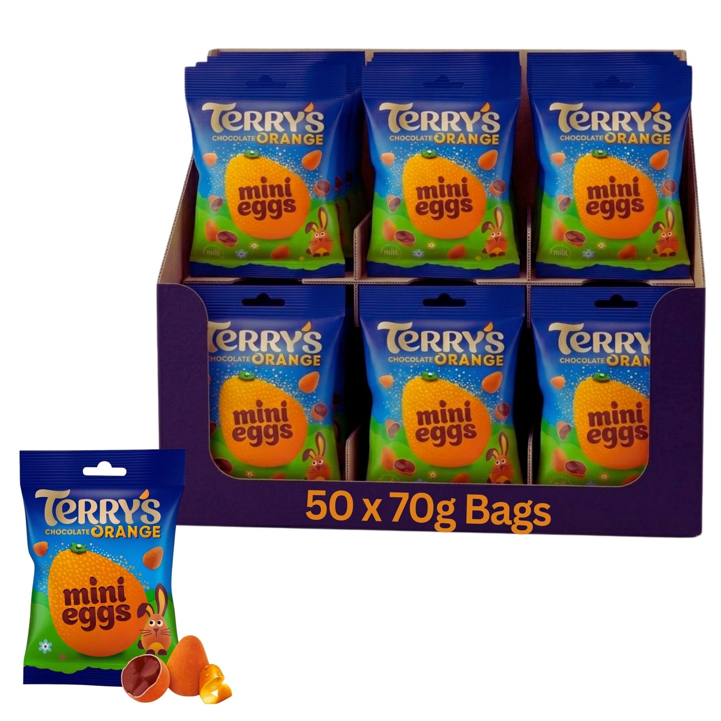 Mini eggs with colourful crispy sugar shell