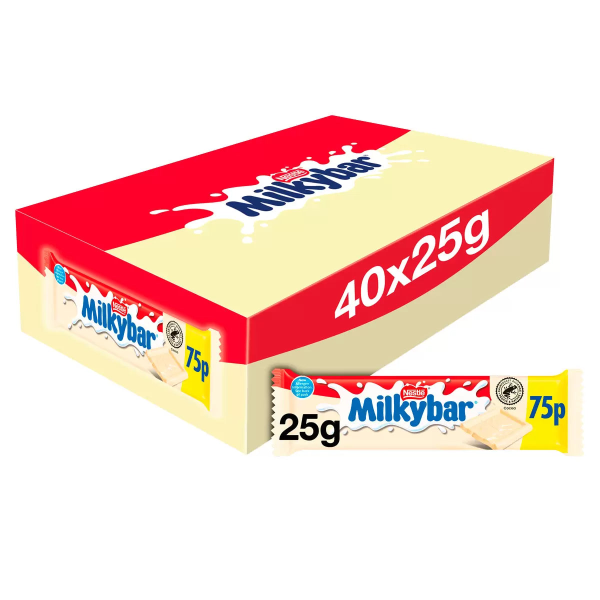 Milkybar White Chocolate Bars 40 x 25g Lunchbox Treats