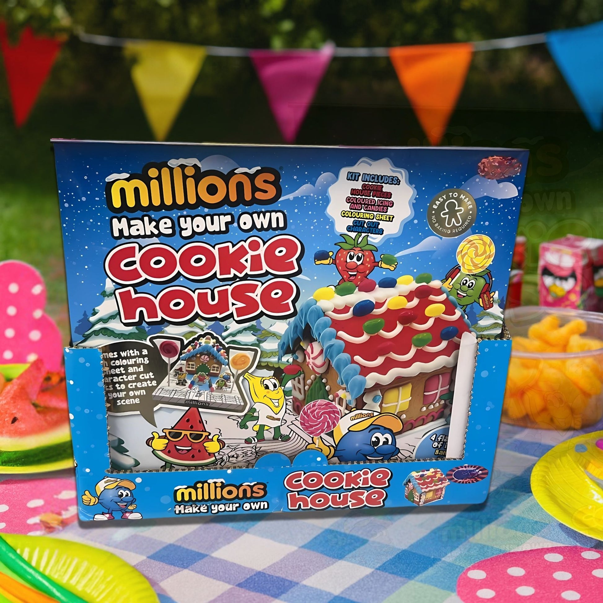 493g Millions cookie house kit with biscuits and colourful sweets