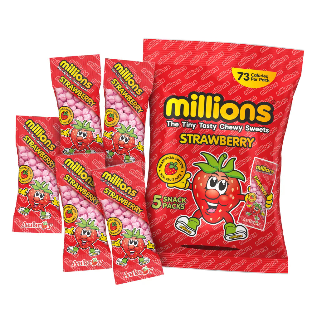 Millions Strawberry Multipack 90g convenient snacking