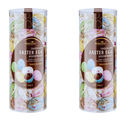 Mini milk chocolate eggs with crispy sugar coating