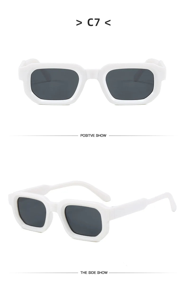 Rectangle sunglasses lens reflection UV protection detail