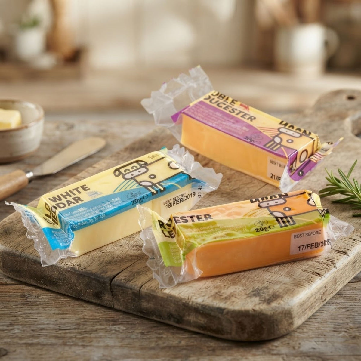 Individual wrap mixed cheese